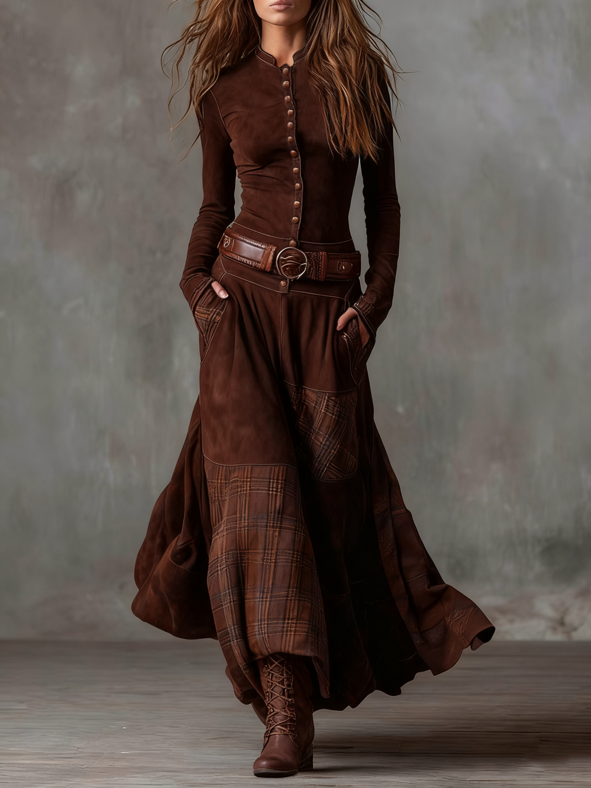 Robe longue Livia marron