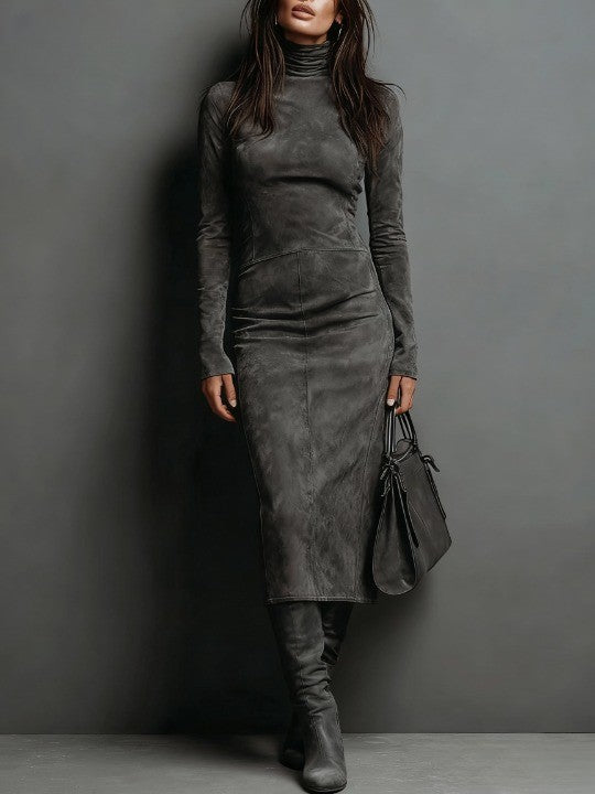 Robe midi Fiorella gris foncé